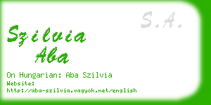 szilvia aba business card